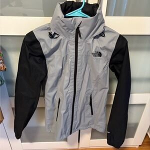 The North Face Light Gray and Black Outdoor Jacket
